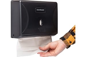 Mind Reader Paper Towel Dispenser, Tri-Fold Towel Holder, Restroom, Wall Mount, Bathroom, 10.25"L x 3.75"W x 8"H, Black