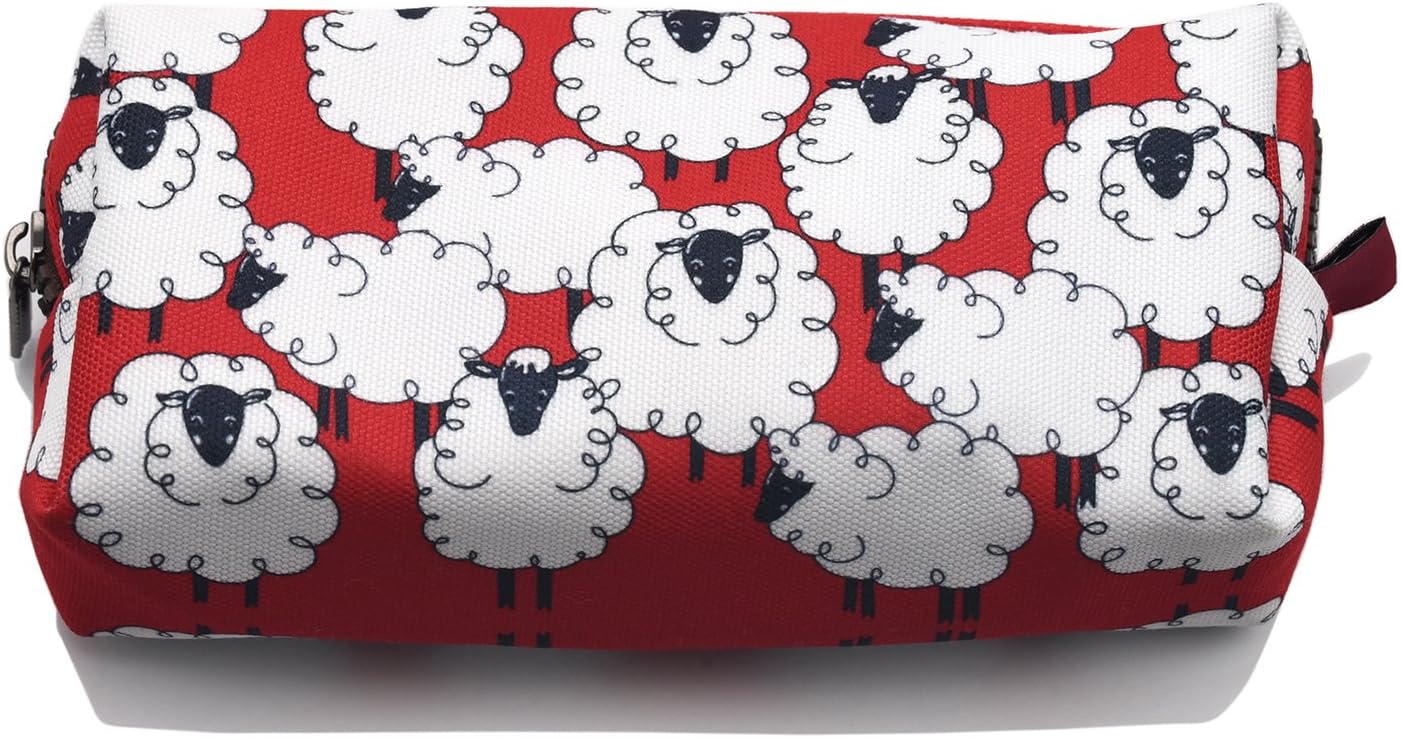 LParkin Sheep Canvas Pencil Case Kawaii Pen Bag Pouch Stationary Case Makeup Cosmetic Bag Gadget Box(Sheep) - Image 4
