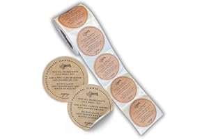LASHICORN Stovetop Potpourri Instruction Label | 250 pc Roll 2” Circle Label Brown Boho Kraft Paper Design for Christmas Holiday Package of Stove Top Simmer Home Scent Use with Glass Saucepan Steamer Pot