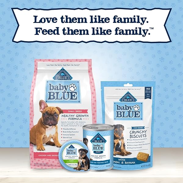 BLUE BUFFALO BABY BLUE CRUNCHY BISCUITS WITH DHA, CRUNCHY DOG TREATS FOR PUPPIES, MADE WITH NATURAL INGREDIENTS, OATMEAL & BANANA, 8-OZ BAG