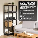Crystals 5 Tier Plastic Shelving Unit Black 60x30x173cm Garage Storage view 7