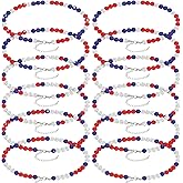 Landical 12 Pcs Bling Baseball Necklace Ice Beaded Baseball Necklace Cool Gifts Bulk for Team Players Lovers Fans