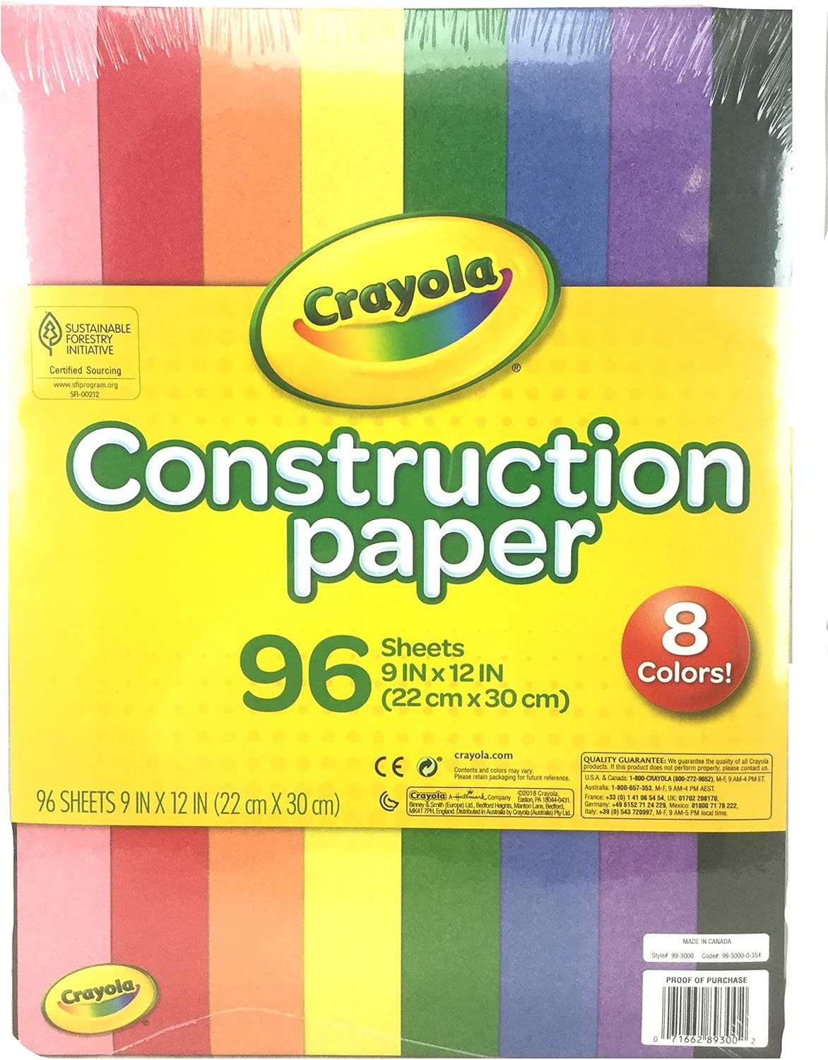 Crayola Construction Paper 9" x 12" Pad, 8 Classic Colors (96 Sheets), Great For Classrooms & School Projects, Assorted: Toys & Games