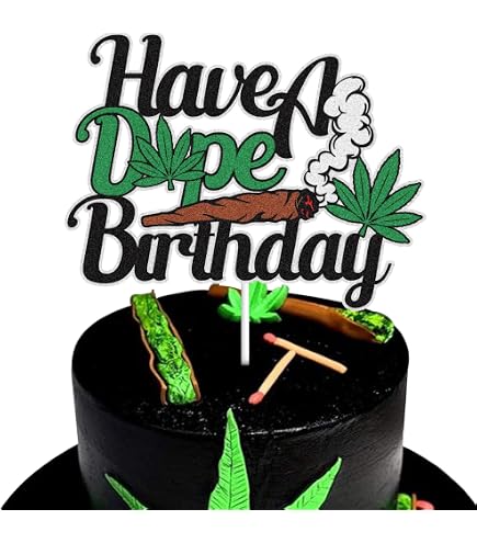 Have A Dope Geburtstagskuchenaufsatz '45 & Fucing' – Lustiger Cannabis-Themen Deko Für Erwachsenen-Partys