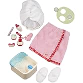 Our Generation - Sp-Aaaah Day - Salon Set - Foot Bath, Towel, and Cucumber Mask - 18-Inch Doll Accessories - Pretend Play - Toy for Kids 3 Years +