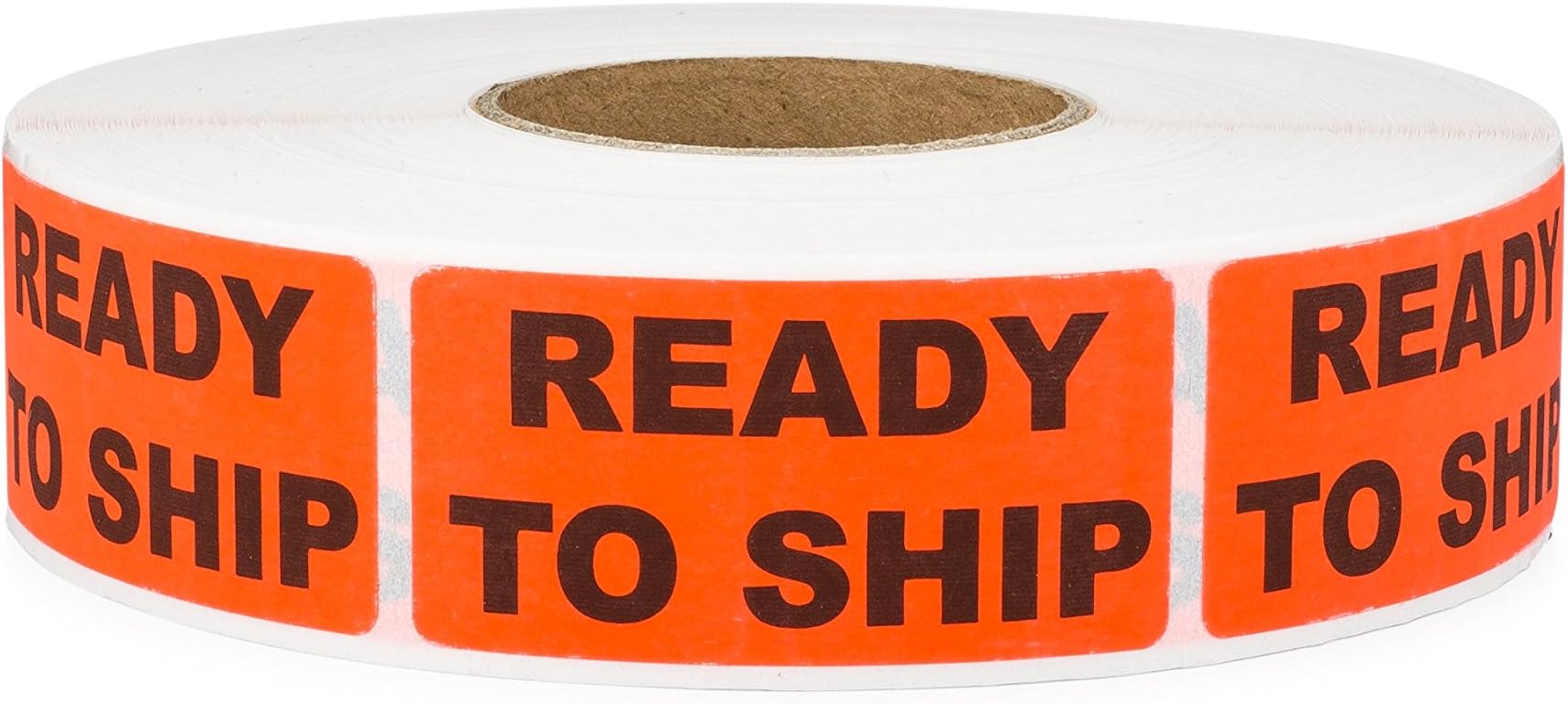 Saurus Brands Ready To Ship Labels, 1" x 2", 1,000 Per Roll, Red