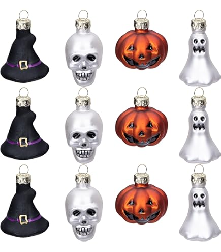 Deloky 24-Piece Halloween Glitter Balls - 1.6 Inch Shatterproof Hanging Ornaments For Tree & Party Decor (Purple, Orange, Black, Green)