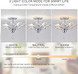 Ganeed Vintage K9 Clear Crystal Chandelier 4 Light Ceiling Fixture Silver view 7