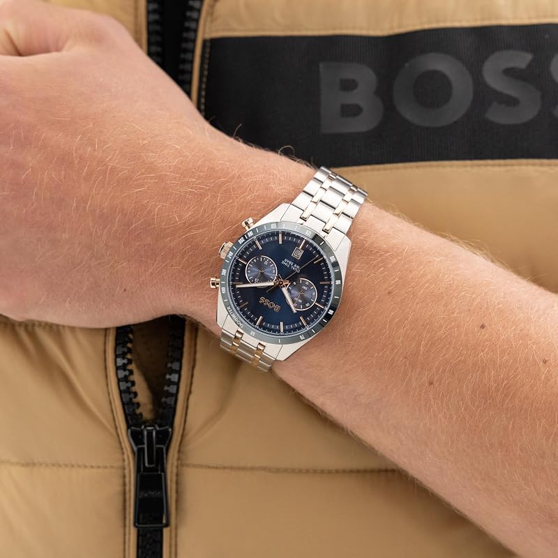 Multi Zifferblatt Quarz Uhr für Herren Kollektion TOURMASTER mit Rotgoldfarbenes Edelstahlarmband - 1514288