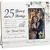 HODODAN 25th Wedding Anniversary Picture Frame Gifts for Couple, 25 Year Anniversary Frames Gifts for Wife Husband, 4x6 inch Photo