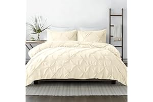 Kotton Culture 600 Thread Count Pinch Duvet Cover Only 100% Egyptian Cotton Breathable All Season Comforter Cover with Zipper Closure & Corner Ties Sateen Weave (Butter, King)