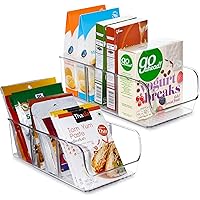 YIHONG 2 Pack Food Packet Organizer Bins, Plastic Clear Pantry Bins for Holding Seasoning Packets, Spice Packets…