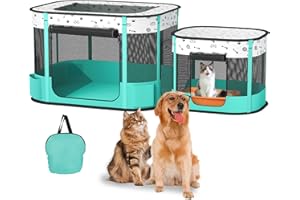 BUFOR Portable Cat Playpen, Foldable Pet Dog Playpen, for Kitten Puppy Play Pen Indoor/Outdoor, Cats Enclosure Cages Tent wit