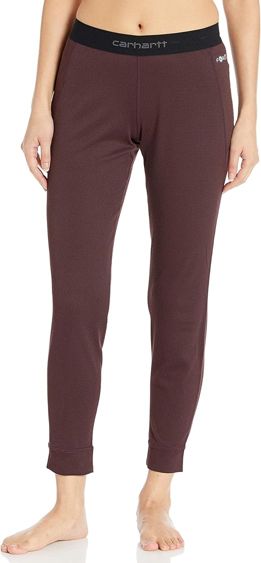 Carhartt Women's Force Midweight Tech Base Layer Bottom, Deep Wine, S
