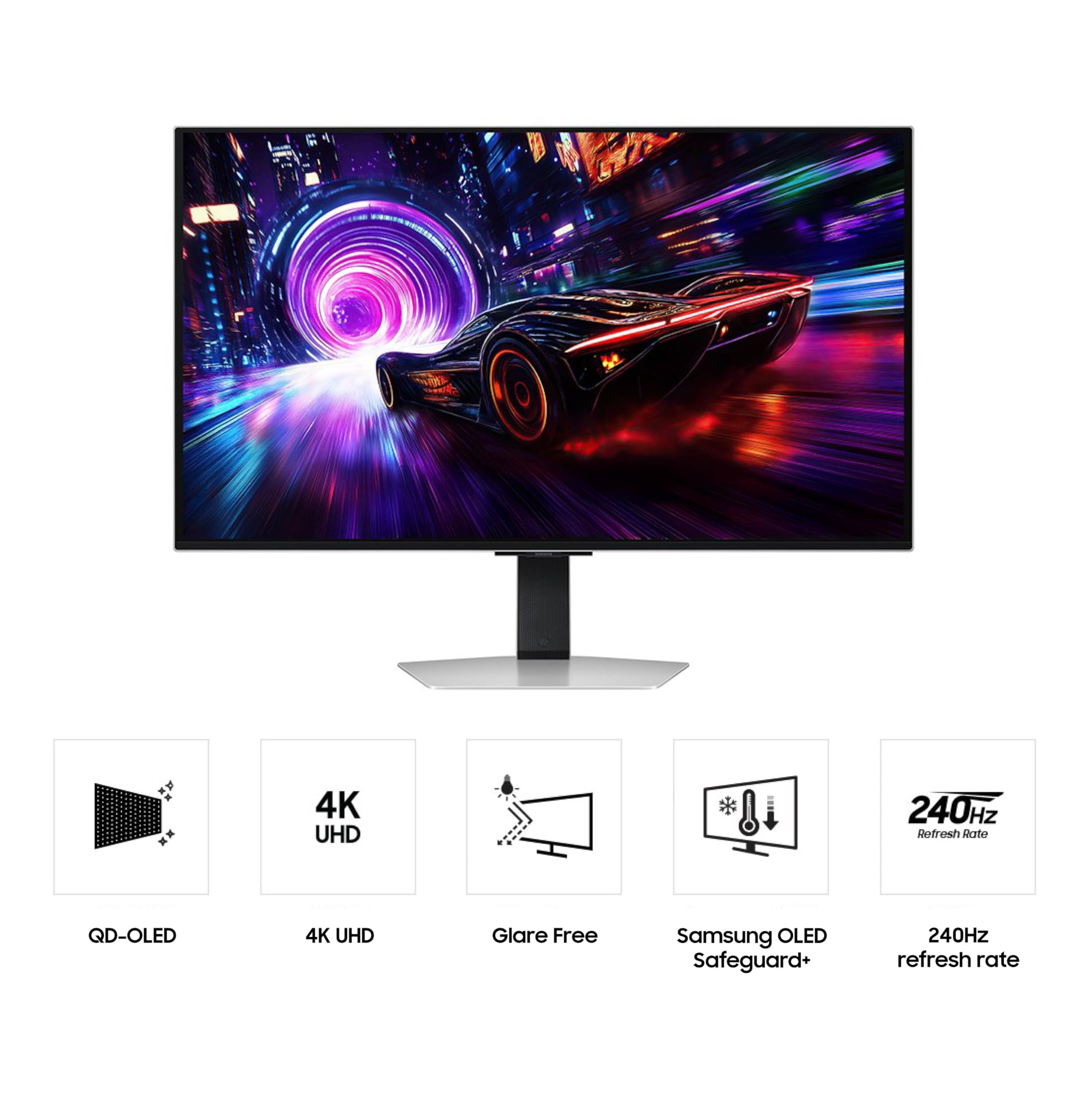 SAMSUNG 32” Odyssey QD-OLED G8 (G81SF), 4K, 240Hz, Gaming Monitor, 0.03ms Response Time, DisplayHDR True Black 400, AMD FreeSync™ Premium Pro, G-Sync Compatibile, 3 Yr Warranty, LS32FG810SNXZA, 2025