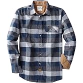 Dubinik&reg; Flannel Shirt for Men Long Sleeve Casual Brushed 100% Cotton Vintage