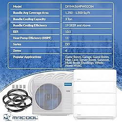 36k BTU 21.5 SEER Multi-Zone MrCool DIY 4 Zone