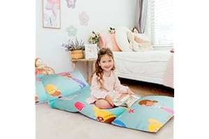 Butterfly Craze Floor Pillow Case, Mattress Bed Lounger Cover, Mermaid Aqua, Queen Size - Cozy Seating Solution for Kids & Adults, Recliner Cushion, for Reading, TV Time (Pillow Not Included)