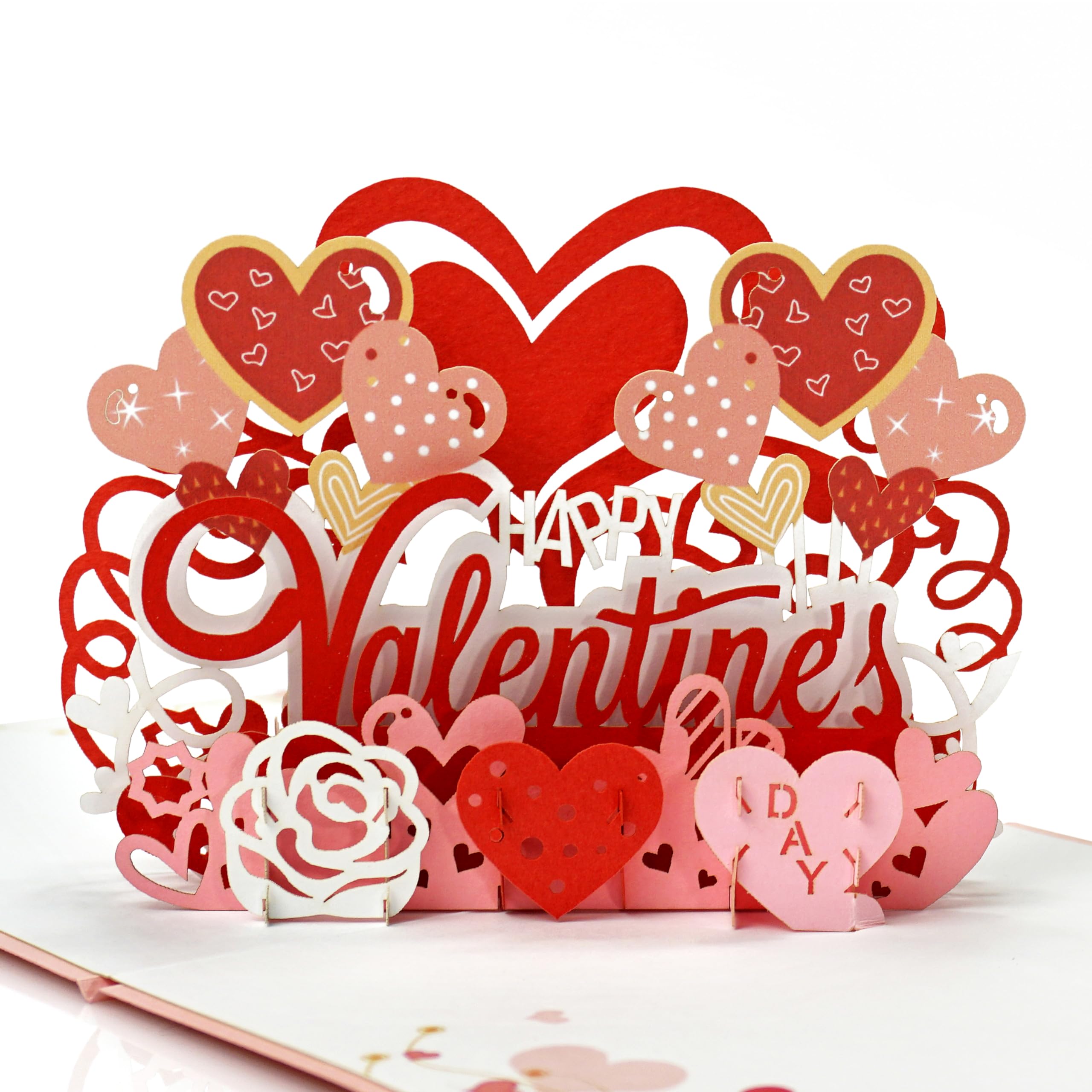 CUTPOPUP Text Happy Valentine Day Card, Valentines Cards 2026, 3D Love Cards, Pop Up Valentines Day Card for Her, Him, Husband, Wife, Couple, Boyfriend, Girlfriend, Kids US8-LO130UK