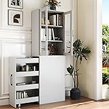 ZeHuoGe 70.87in Display Bookshelf Cabinet, 4 Tier