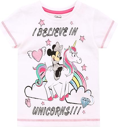 Disney Camiseta de Manga Corta para niñas Minnie Mouse Unicornio ...