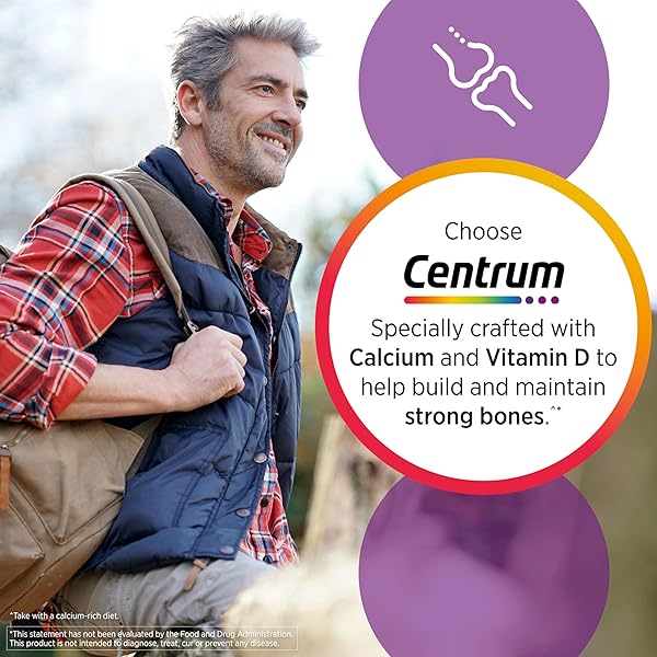 CENTRUM SILVER MEN’S 50+ MULTIVITAMIN WITH VITAMIN D3, B-VITAMINS, ZINC FOR MEMORY AND COGNITION – 200 TABLETS