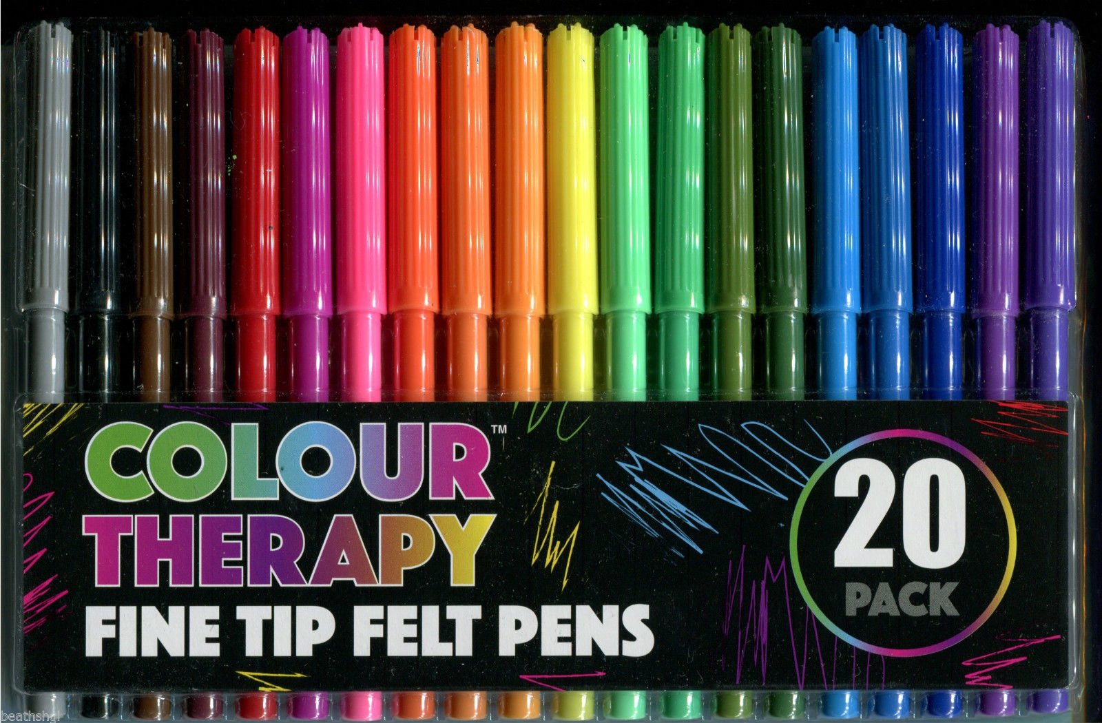 Colour Therapy Fine Tip Felt Pens 20 Pack