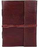 RUSTIC TOWN Handmade Vintage Antique Looking Genuine Leather Bound Journal Diary Notebook Travel book with blank Unlined pages to write for Men Women Gift for him her