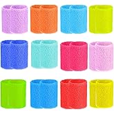 24-Pack Sports Wristbands, 4-Inch Sweatbands for Men and Women, Elastic and Breathable Thick Cotton Bands Ideal for Working Out, Gymnastics, Basketball, Tennis, and Football (Colorful)
