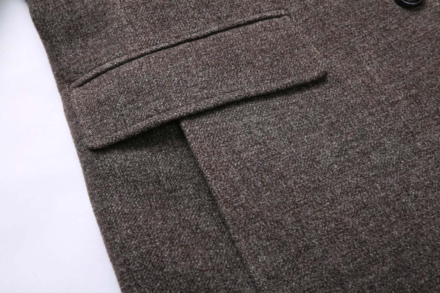 chouyatou Men's Winter Notched Collar Single Breasted Quilted Wool Midi Coats Plaid Scarf at  Men’s Clothing store