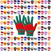 Handepo 150 Pairs Kids Gloves Bulk Winter Knitted Warm Gloves Full Finger Children Mittens for Christmas Boys Gift Girls