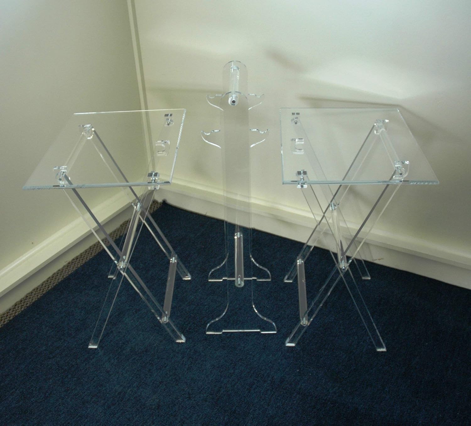 clear plastic tv stand