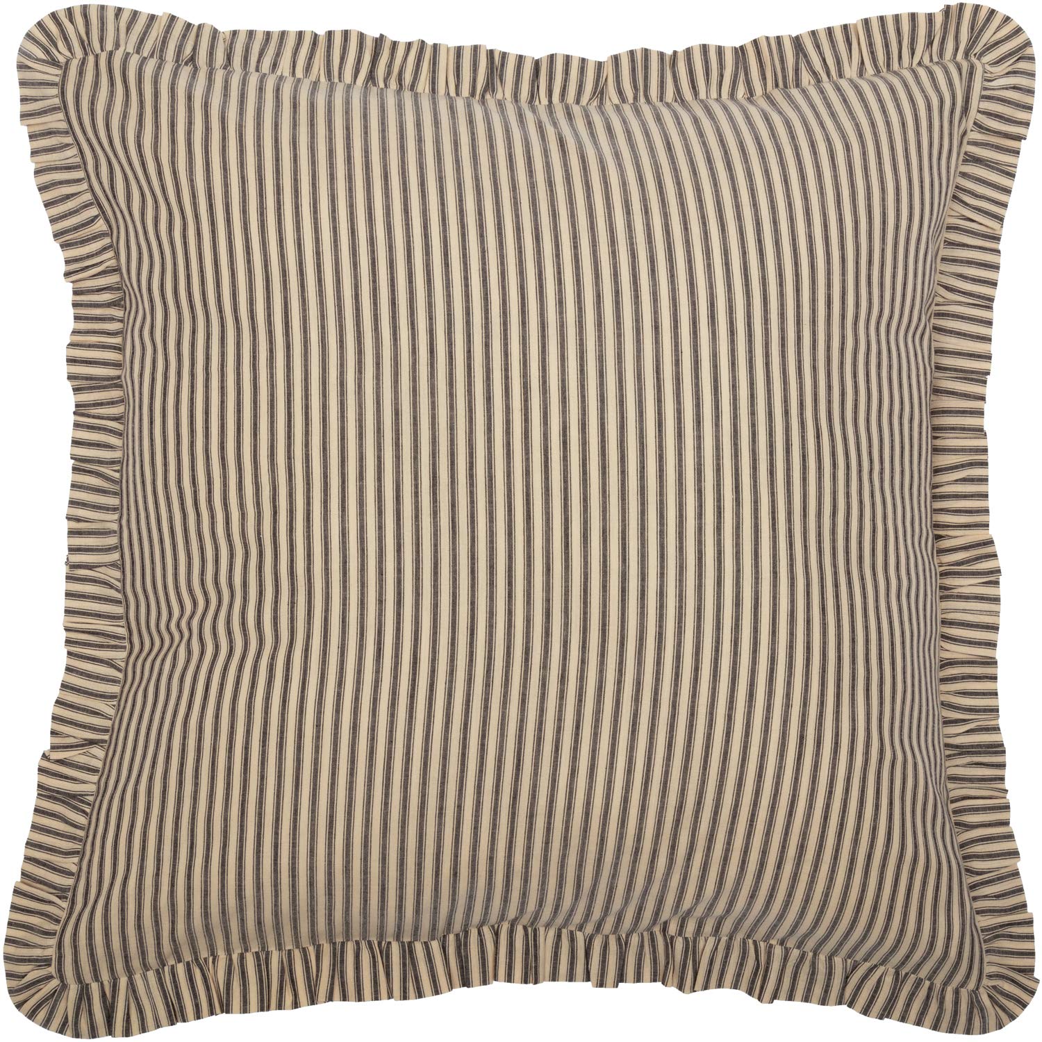 Photo 1 of VHC Brands Sawyer Mill Charcoal Ticking Stripe Collection Farmhouse Style Pillow Cover Sham (Euro Sham 26x26)