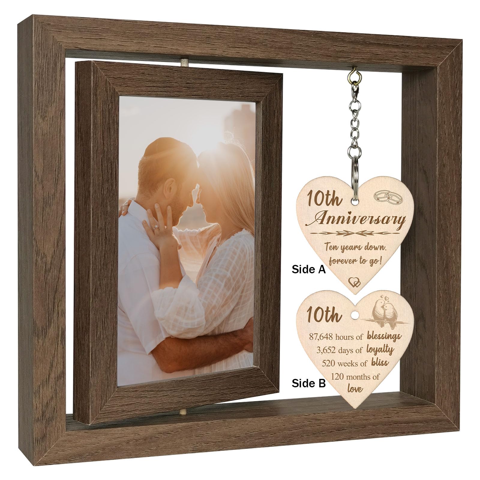 10 Year Anniversary Photo Frame Gifts for Wife, 10th Wedding Anniversary Frame for Her Him Couples (Dis Two 15x10 cm) — image 1