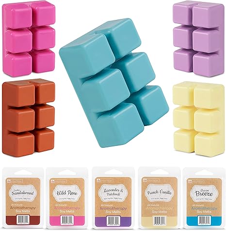 Amazon Com Inyournature Scented Soy Wax Melts 5 Pack 15 Ounces Wax Cubes For Electric Warmer Infused With Essential Oils Lavender Rose Vanilla Sandalwood And Ocean Breeze All Natural Paraffin Free Home