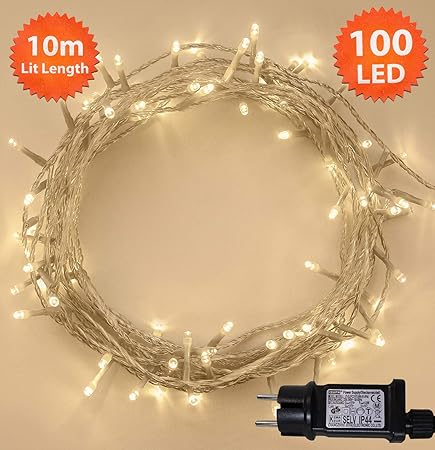 Weihnachts-Lichterketten 100 LED warme weiße Baum-Lichter Innen- und im Freiengebrauch Weihnachtsschnur-Lichter Netzbetrieben