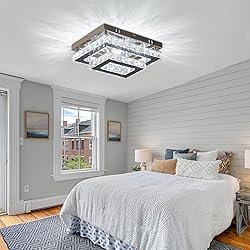 Finktonglan LED Crystal Ceiling Light Modern Flush