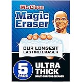 Mr. Clean Magic Eraser Ultra Thick Multi Purpose Cleaner, Magic Eraser Sponge Multi Surface Cleaner, 5ct