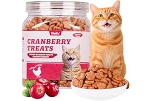 Wellix 13.5 oz Urinary Cat Treats for Indoor Cats Cranberry Flavor - Chicken Formula Kitten Training Snacks - Support Kidney Bladder & Urinary Health Cat Biscuits