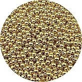 YHYPOCI 1000pcs Gold Plated Round Beads for Craft 6mm Smooth Round Ball Spacer Beads for Jewelry Making DIY Necklaces Bracelets Earrings Decoration