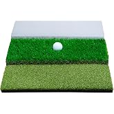 Jiskan Golf Hitting Mat System Includes Bunker, Fairway and Rough Replaceable Mat, Complete Practice Equipment Indoor and Outdoor Swing Trainer Aid Accessories Gifts for Men