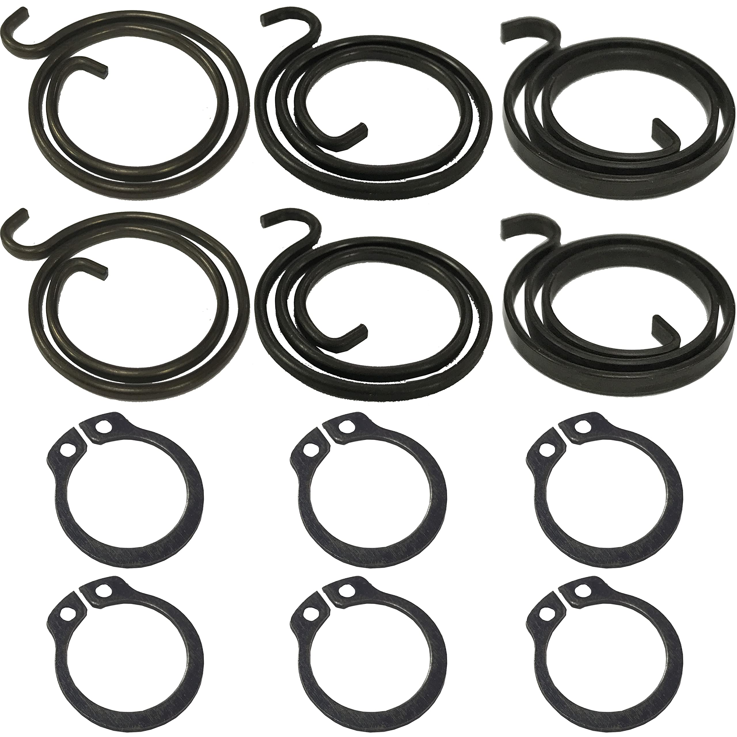 Universal Hardware Door Handle Spring Assortment Kit Replacement Springs with 6 Circlips - 2 T, 2.25T, 2.5T - 2 Each