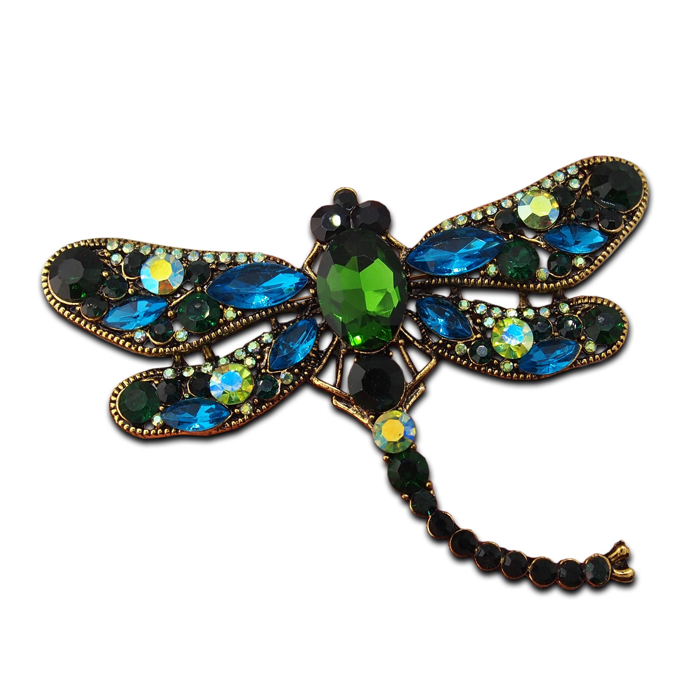 Seraphis Dragonfly Brooch Rhinestone Dress Pin Crystal Brooches for Women