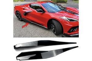 NEESPOC Side Skirts Rocker Panels Extension Pair Fit for Chevrolet Chevy Corvette C8 stingry Z51 2020-2025 Z06 Style ABS Plastic Gloss Black 2pcs Air Chin Body Kit Exterior Accessories