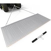YINTATECH 3'x 6' Heavy Duty Field Drag Mat for Baseball &amp; Softball | Landscape Leveling Steel Mesh with Galvanized Surface by Manual or ATV UTV Lawn Mower for Sports Field Grader, Silver