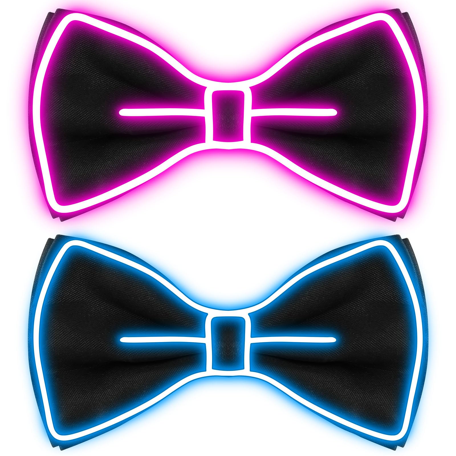 Photo 1 of ***MISSING ONE***(READ NOTES)
Hercicy Light up Bow Tie for Men LED Neon Bowtie Funny Ties Women Glow in the Dark Party Costume(Blue, Pink,2 Pcs)