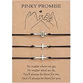 GBTBYS 3PCS Pinky Promise Bracelets Distance Matching Bracelets for Family Mother Mom Daughters Sons Best Friend BFF Friendship Birthday Valentines Day Gifts