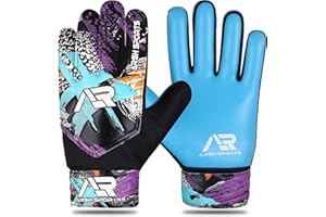 Arsh Sports Soccer Goalie Gloves,Football Goalkeeper Gloves for Kids Boys Youth Children Double Wrist Protection Along 4mm Super Grip Palm