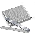 MGart Nail File 100 Grit Professional Russian Manicure Reusable Peel and Stick Nail Files, Replaceable Emery Boards, Steel Base, Manicure Tools for Salon, 50 pcs + 1 Metal Board Set