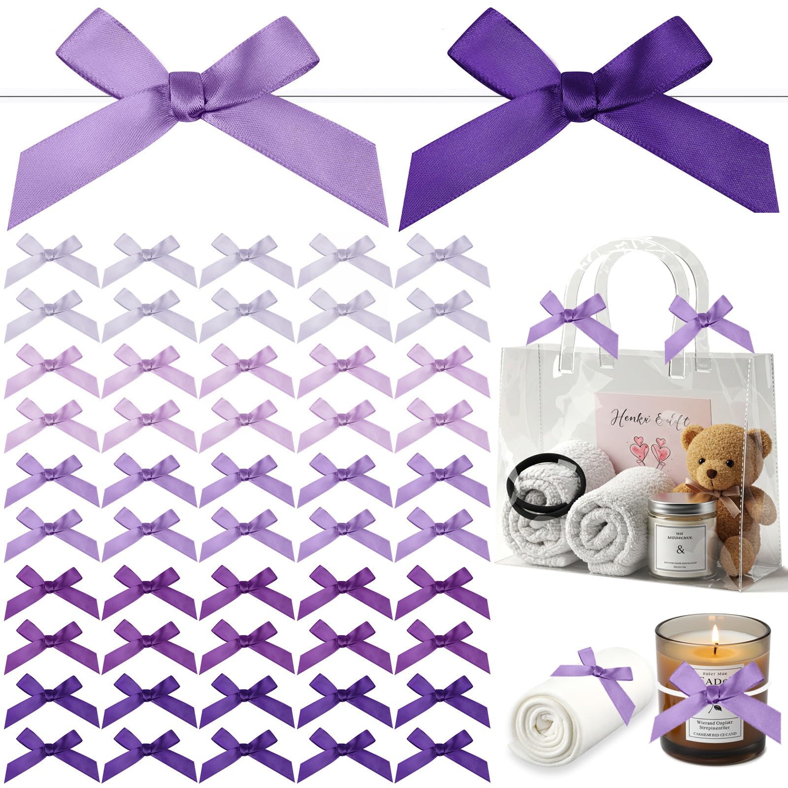 Photo 1 of *Minor Damage*
Gejoy 100 Pieces 2.6" Purple Series Bows Mini Satin Ribbon Twist Tie Bows Crafts for Wedding Graduation Birthday Party Shower Gift Wrapping Candy Treat Bags Decoration